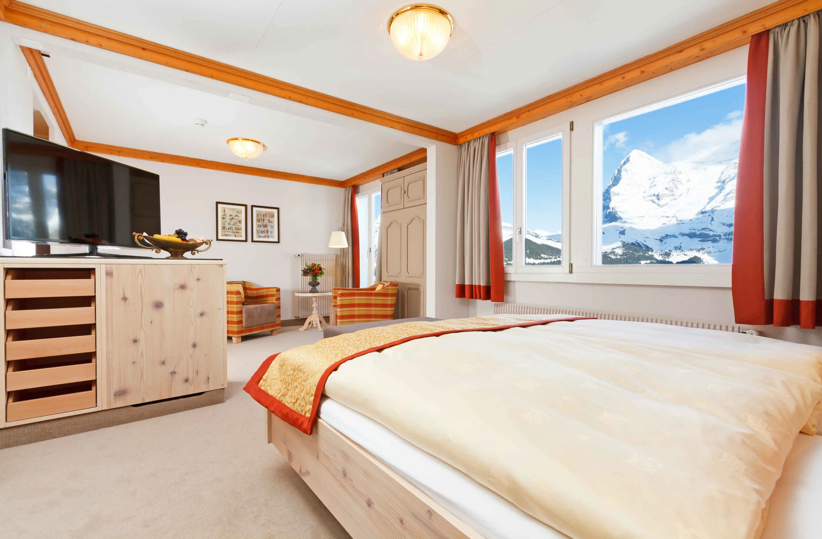 Hotel Eiger, Mürren: Doppelzimmer mit Eiger Bergblick