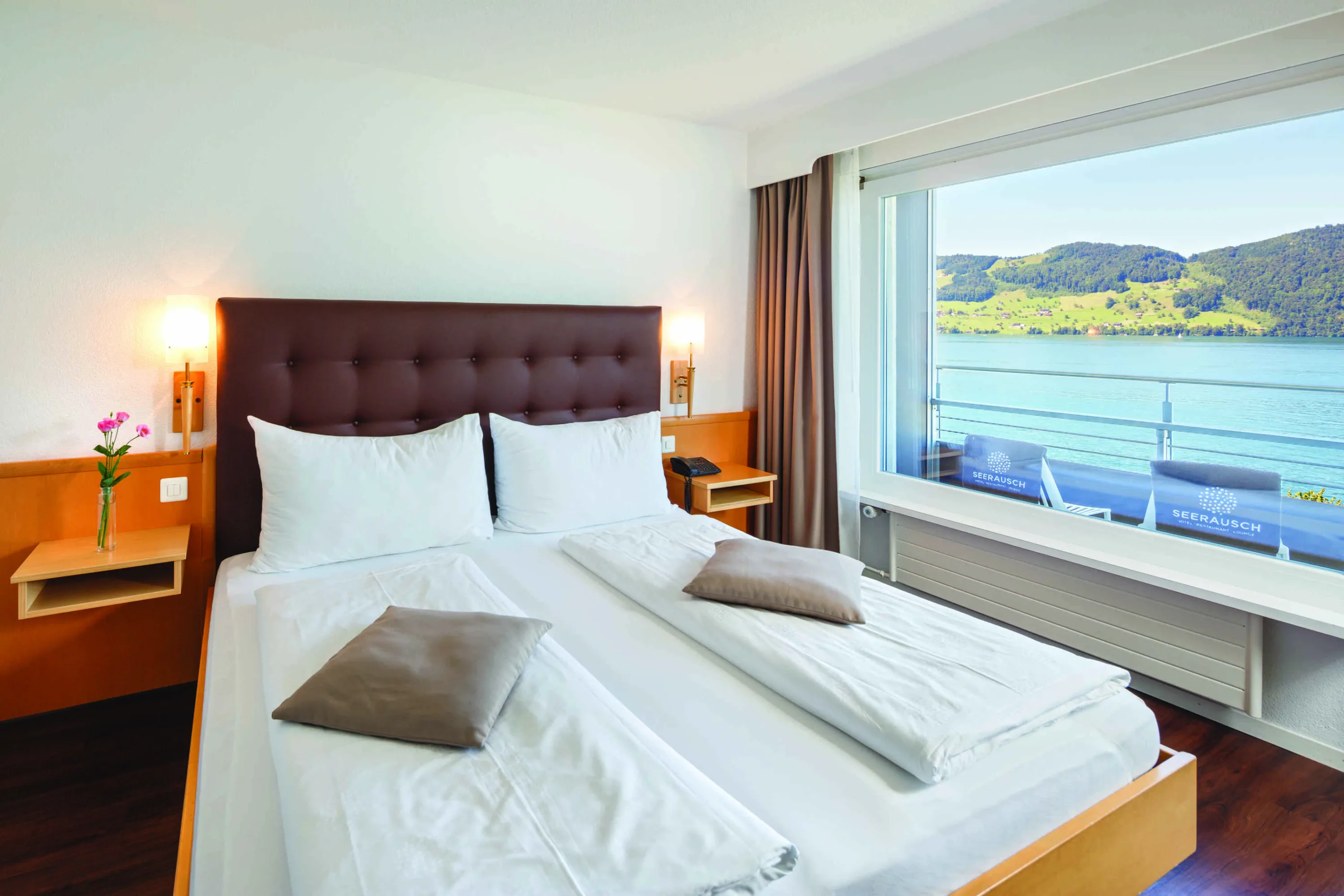 Hotel Seerausch, Beckenried: Panorama Doppel- oder Zweibettzimmer - Seesicht