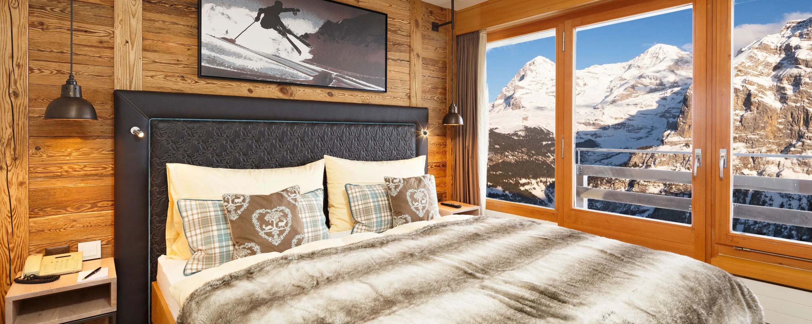 Hotel Eiger, Mürren: Doppelzimmer mit Eiger Berglick
